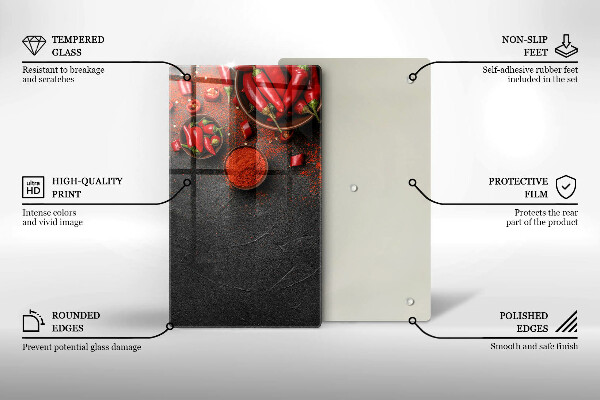 Deska kuchenna szklana Czerwone chili papryki