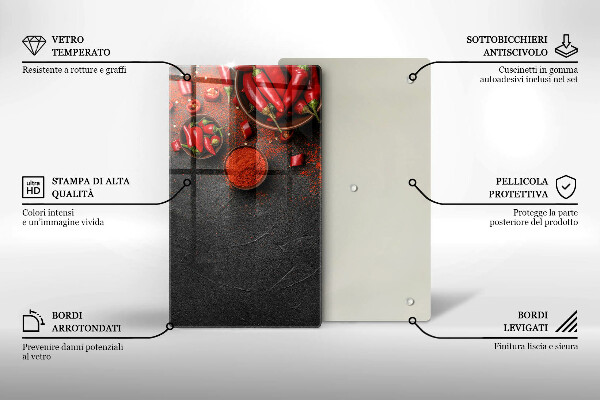 Deska kuchenna szklana Czerwone chili papryki