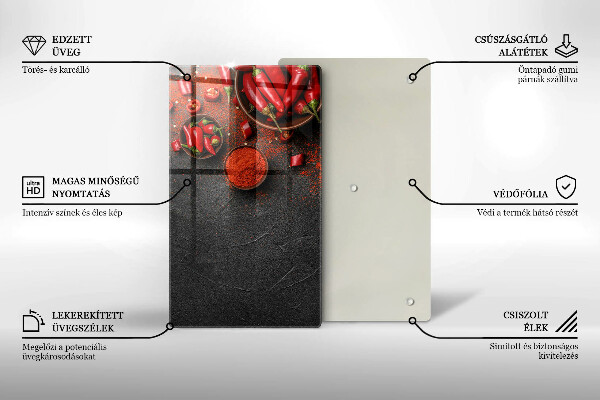 Deska kuchenna szklana Czerwone chili papryki