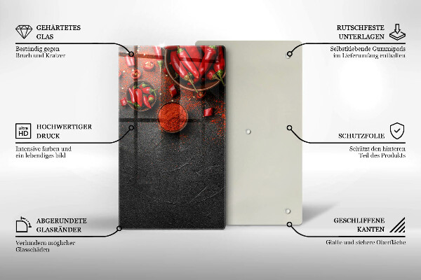 Deska kuchenna szklana Czerwone chili papryki