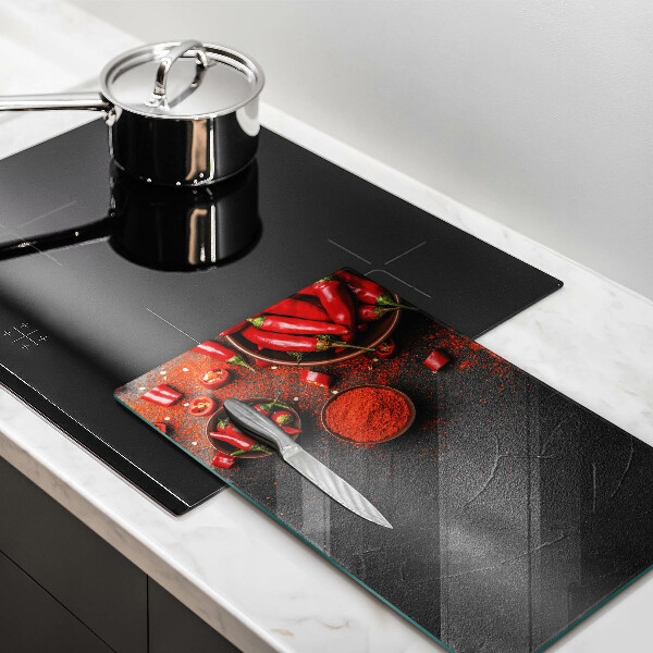 Deska kuchenna szklana Czerwone chili papryki