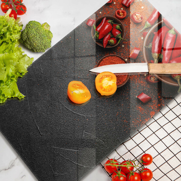 Deska kuchenna szklana Czerwone chili papryki