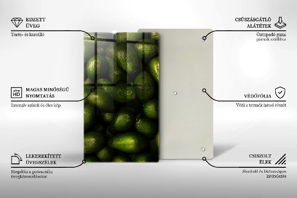Deska kuchenna szklana Owoce awokado