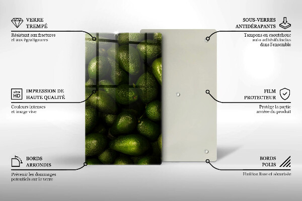 Deska kuchenna szklana Owoce awokado