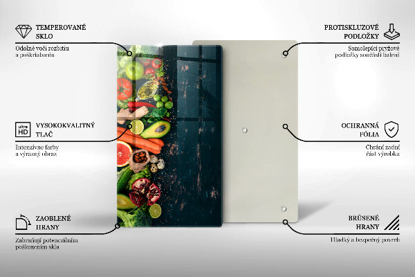 Deska kuchenna szklana Owoce i warzywa