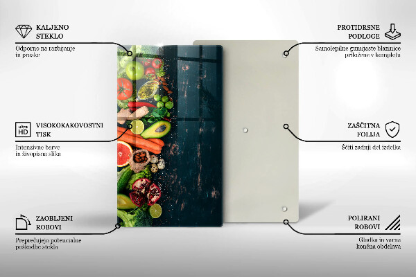 Deska kuchenna szklana Owoce i warzywa