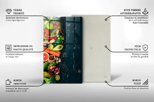Deska kuchenna szklana Owoce i warzywa