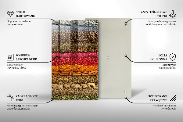 Deska kuchenna szklana Kolorowe przyprawy