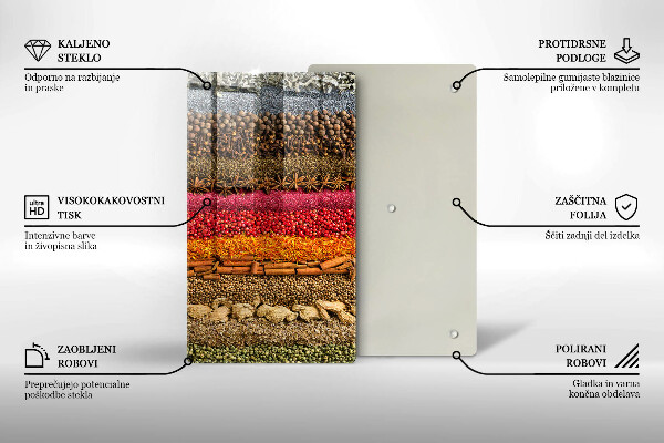 Deska kuchenna szklana Kolorowe przyprawy