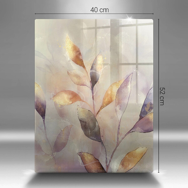 Deska kuchenna szklana Malowane boho liście