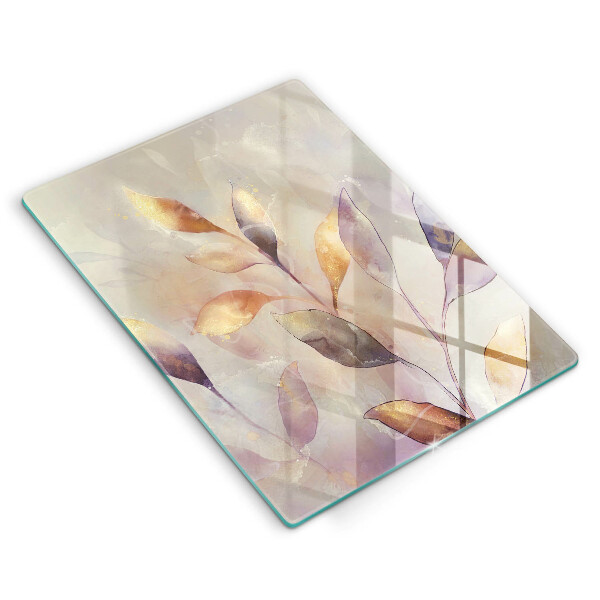 Deska kuchenna szklana Malowane boho liście