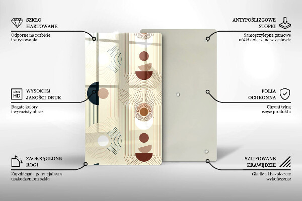 Deska kuchenna szklana Geometria boho kształty