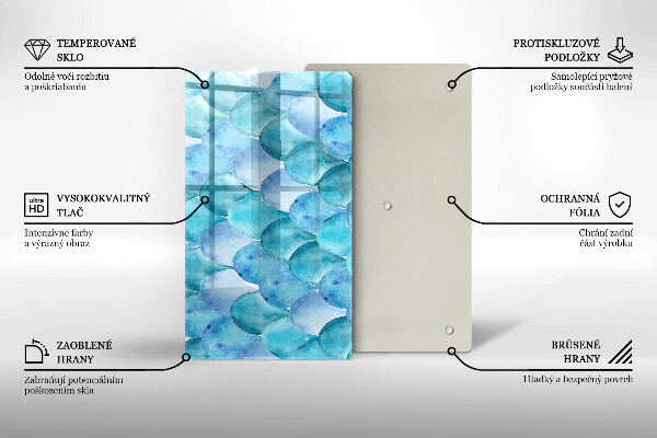 Deska kuchenna szklana Akwarelowe łuski