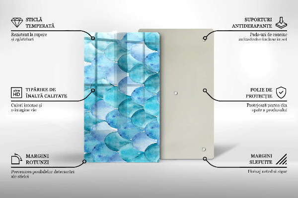 Deska kuchenna szklana Akwarelowe łuski