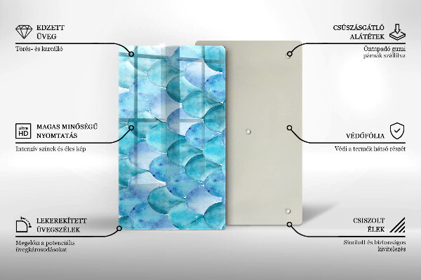 Deska kuchenna szklana Akwarelowe łuski