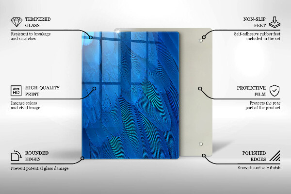 Deska kuchenna szklana Akwarelowe łuski