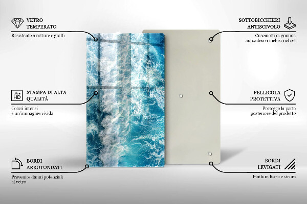 Deska kuchenna szklana Woda morskie fale