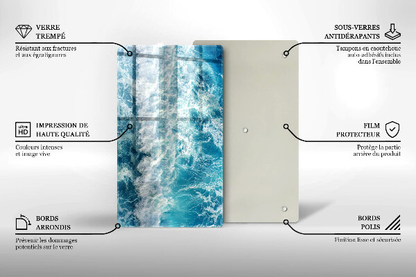 Deska kuchenna szklana Woda morskie fale
