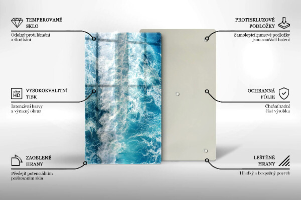 Deska kuchenna szklana Woda morskie fale