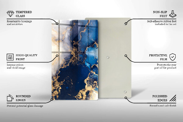 Deska kuchenna szklana Eleganckie tło i złoto