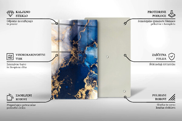 Deska kuchenna szklana Eleganckie tło i złoto