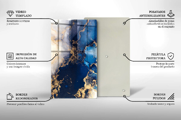 Deska kuchenna szklana Eleganckie tło i złoto