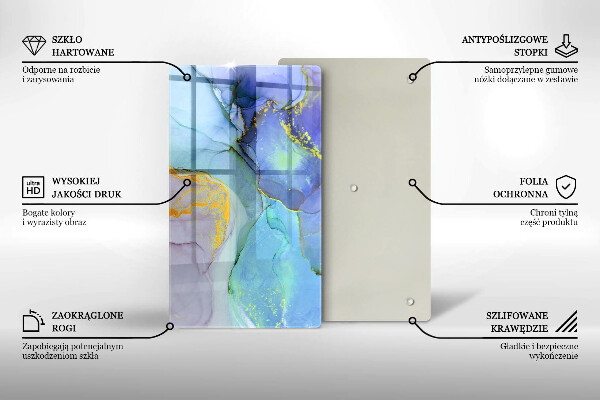 Deska kuchenna szklana Pęknięty kamień złoto