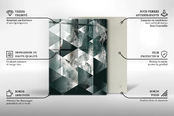 Deska kuchenna szklana Pęknięty kamień złoto