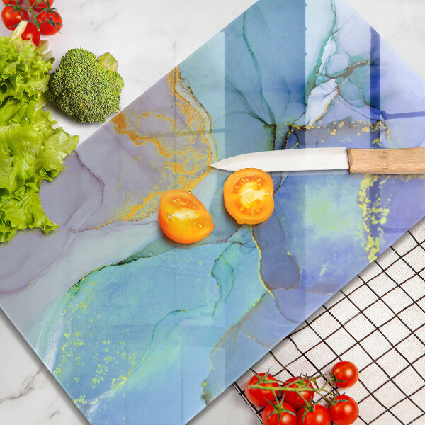 Deska kuchenna szklana Pęknięty kamień złoto