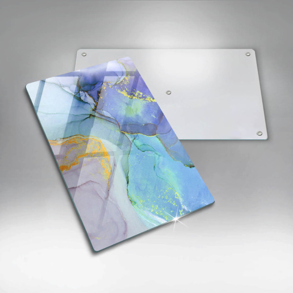 Deska kuchenna szklana Pęknięty kamień złoto