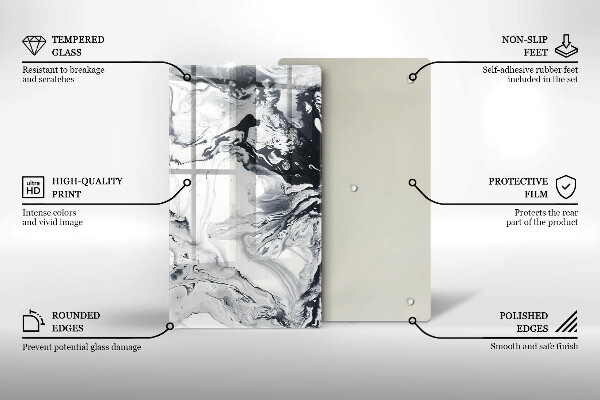 Deska kuchenna szklana Abstrakcja tusz