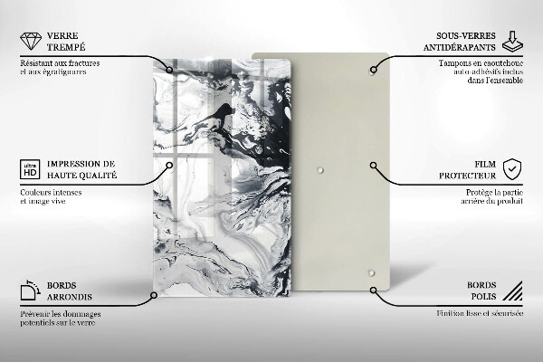 Deska kuchenna szklana Abstrakcja tusz