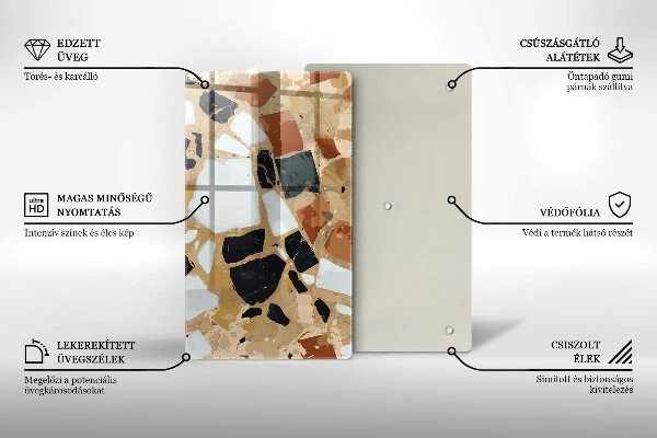 Deska kuchenna szklana Ozdobne kamienie płyta