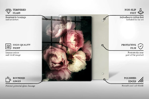 Deska kuchenna szklana Ozdobne kamienie płyta