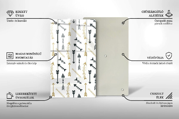 Deska kuchenna szklana Wzór boho strzałki