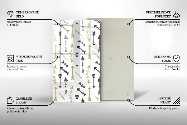 Deska kuchenna szklana Wzór boho strzałki