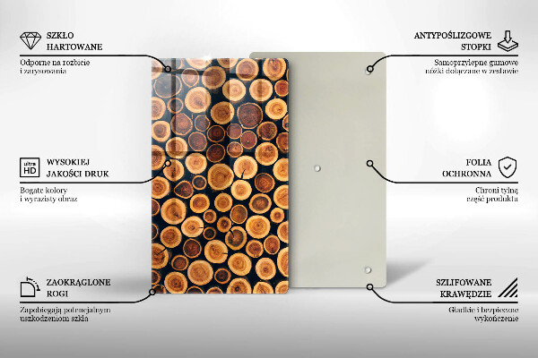 Deska kuchenna szklana Drewniane pieńki drzew