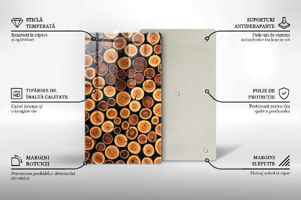 Deska kuchenna szklana Drewniane pieńki drzew