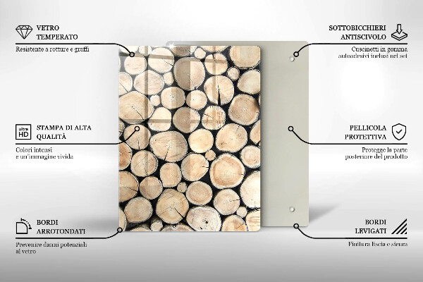 Deska kuchenna szklana Drewniane pieńki drzew