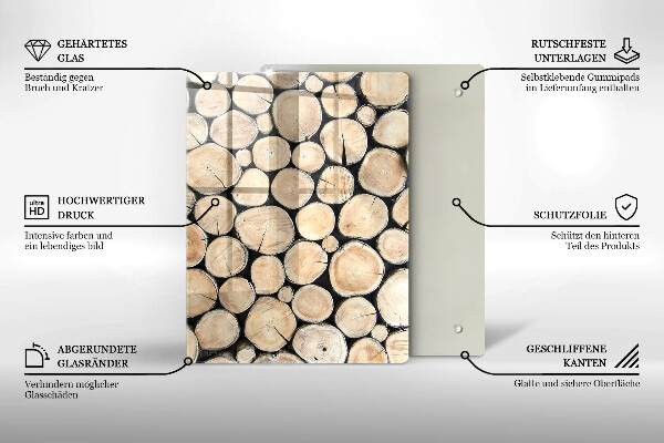 Deska kuchenna szklana Drewniane pieńki drzew