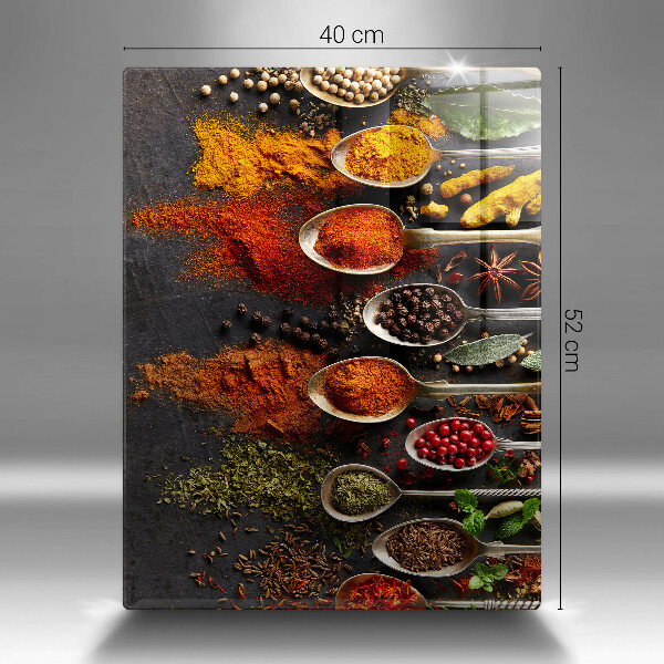 Deska kuchenna szklana Łyżki z przyprawami