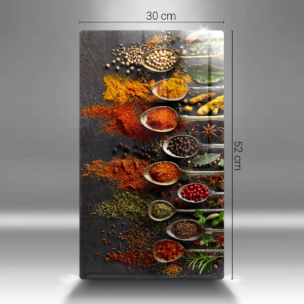 Deska kuchenna szklana Łyżki z przyprawami
