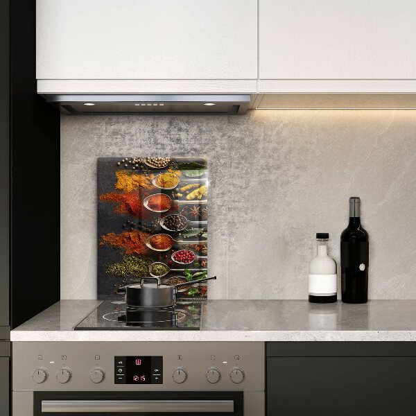 Deska kuchenna szklana Łyżki z przyprawami