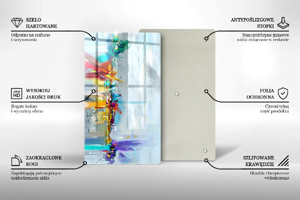 Deska kuchenna szklana Malowana abstrakcja