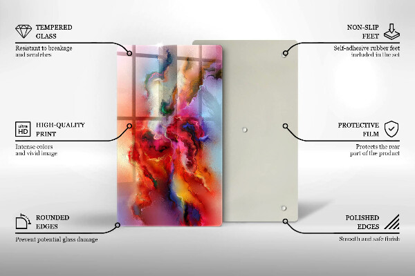 Deska kuchenna szklana Dymna abstrakcja