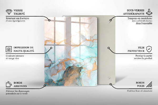 Deska kuchenna szklana Pastelowa abstrakcja