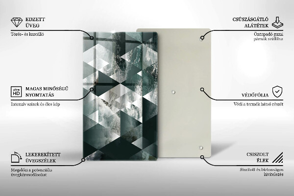 Deska kuchenna szklana Trójkąty i woda