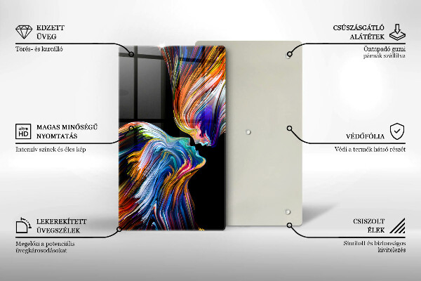 Deska kuchenna szklana Abstrakcja pocałunek