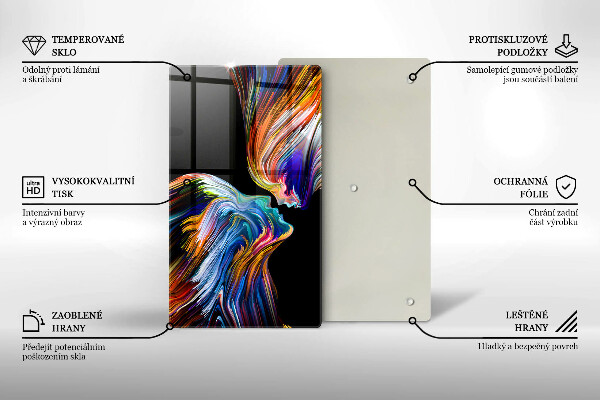 Deska kuchenna szklana Abstrakcja pocałunek