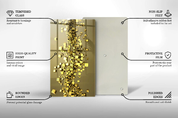 Deska kuchenna szklana Abstrakcja geometria 3D